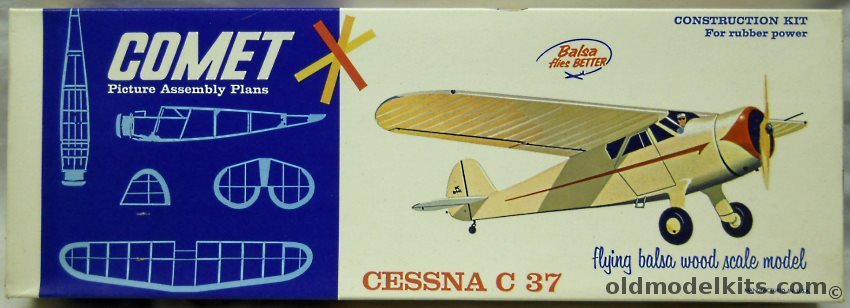 Comet Cessna C-37 Airmaster - 20 Inch Wingspan Balsawood Flying Model Airplane, 3302-198 plastic model kit